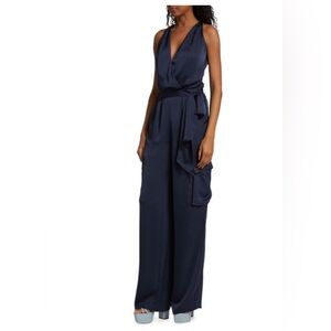 NWT! RAMY BROOK Savannah Satin Cargo Jumpsuit
